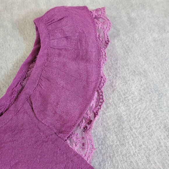 Maurices Dress Womens Medium Purple Ruffle Shoulder Sleeveless Tie Waist - Picture 5 of 10